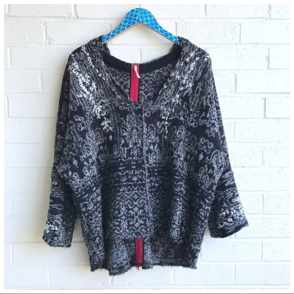Free People Sweaters - Free People Raggy Sweater Embroidered Hoodie